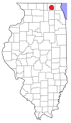 Map of Illinois counties.