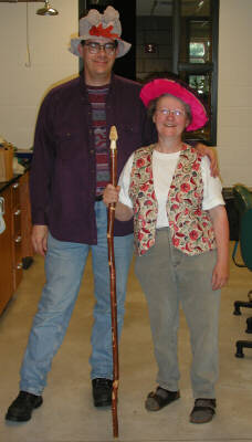 Pat and Anna, ready for mushrooms!