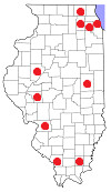 Map of Illinois counties.
