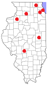 Map of Illinois counties.