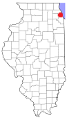 Map of Illinois counties.
