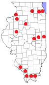 Map of Illinois counties.