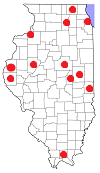 Map of Illinois counties.