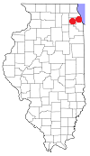 Map of Illinois counties.