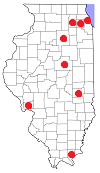 Map of Illinois counties.