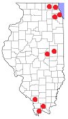 Map of Illinois counties.