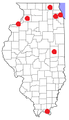 Map of Illinois counties.