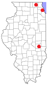 Map of Illinois counties.