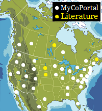 Map of North America, states and provinces.