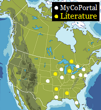 Map of North America, states and provinces.