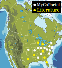 Map of North America, states and provinces.