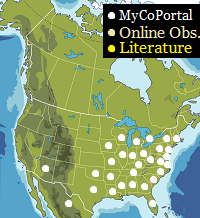 Map of North America, states and provinces.